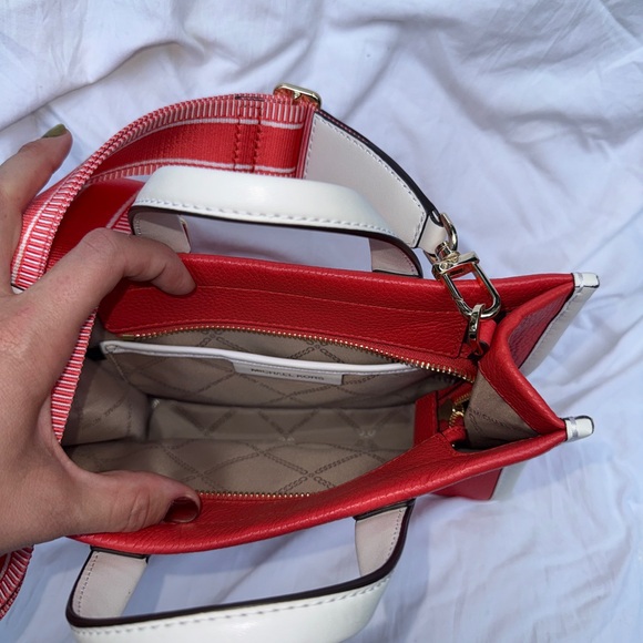 Michael Kors Red and White Satchel